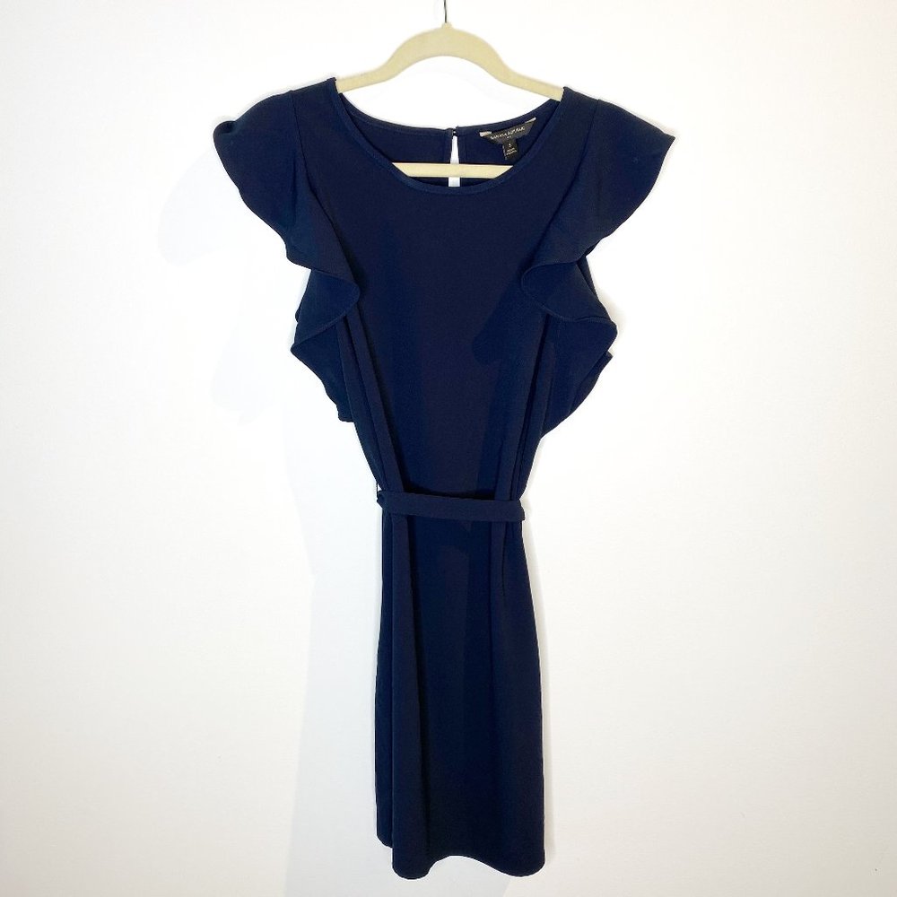 Banana Republic Blue Ruffle Sleeve Dress